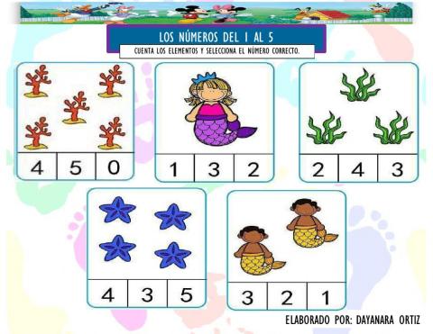 Los números del 1 al 5