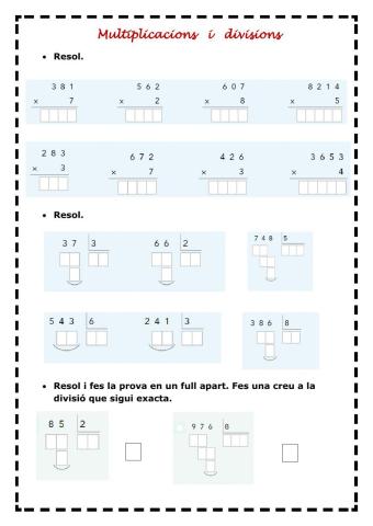 Multiplicacions idivisions