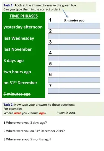 Order the time phrases