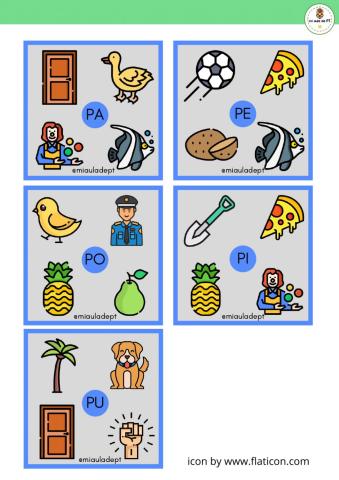 Discriminación auditiva sílabas-imágenes