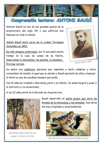 Comprensión: antoní gaudi