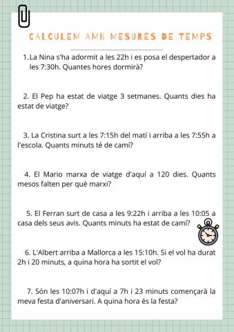 Càlcul amb mesures de temps