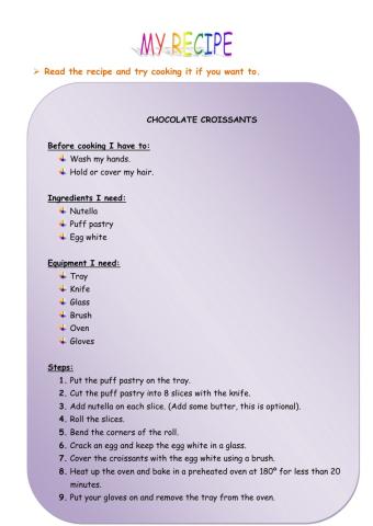Liveworksheets-My Recipe