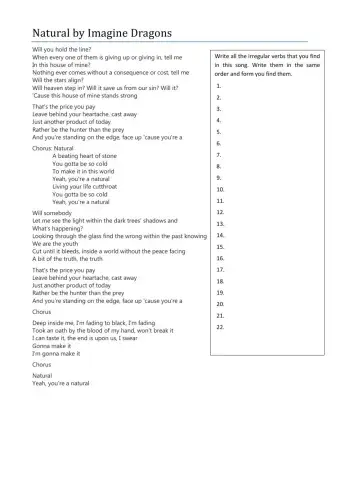 Natural by Imagine Dragons - song & translation Spanish