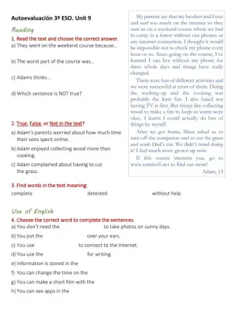 Self-evaluation unit 9 MRE: passive voice