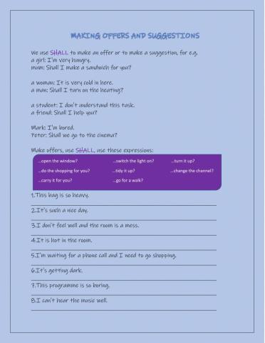 Making offers and suggestions