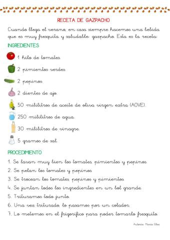 Receta de gazpacho