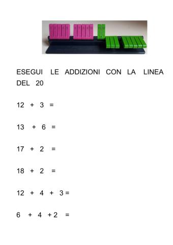 Addizioni con la linea del 20