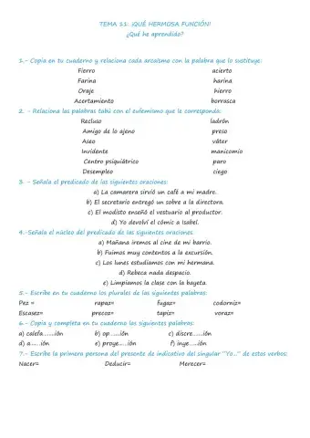 Tema 11 ¿qué he aprendido? ¡qué hermosa función!