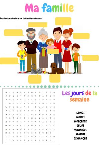 Ma famille et les jours de la semaine