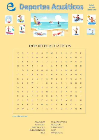 Sopa de letras -los deportes acuáticos-