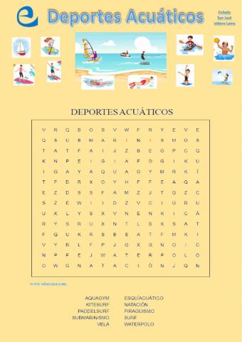 Sopa de letras -los deportes acuáticos-
