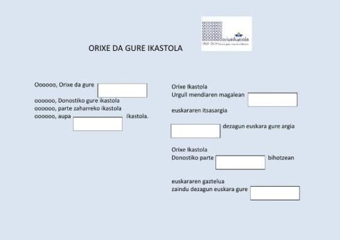 Orixe da gure ikastola.