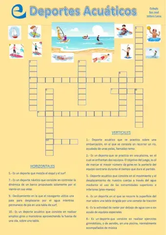 Crucigrama - los deportes acuáticos-