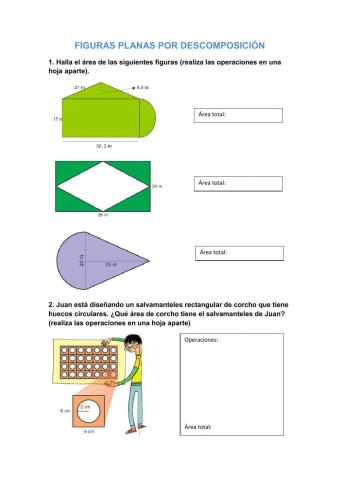 Área figuras planas por descomposición
