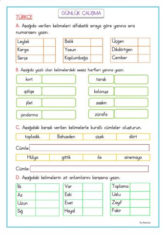 Günlük çalışma 31