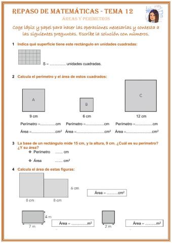 Cálculo de áreas y perímetros