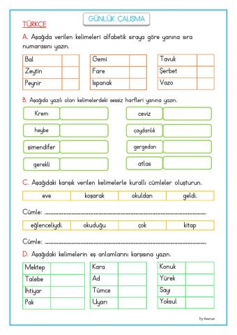 Günlük çalışma 32