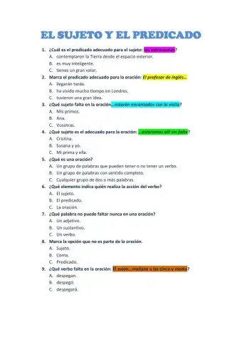 Partes de la oración