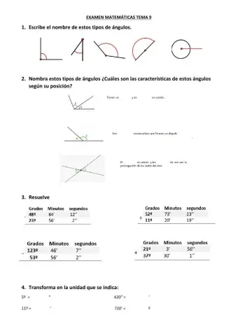 Examen matemáticas tema 9