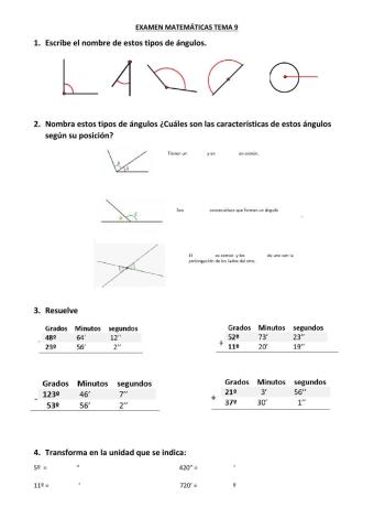Examen matemáticas tema 9