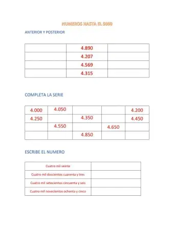 Numeros hasta el 5000