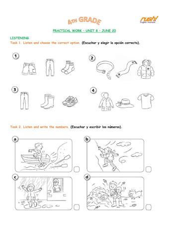 4th grade Practical work 2020 UNIT 8