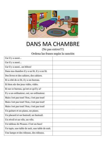 Dans ma chambre