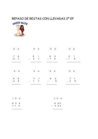 Restas con llevadas