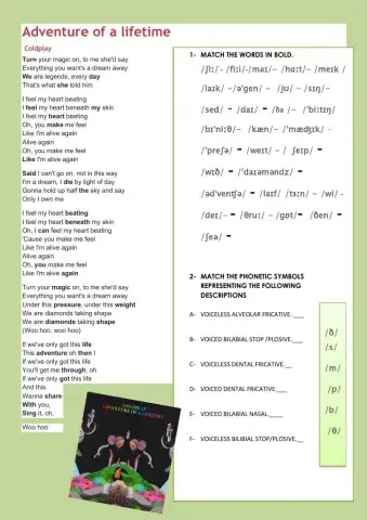 Adventure of a life time- CONSONANT SOUNDS