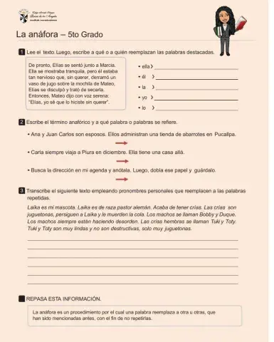 Las palabras anáforas