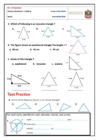 Revision Worksheet-4 on ch-12