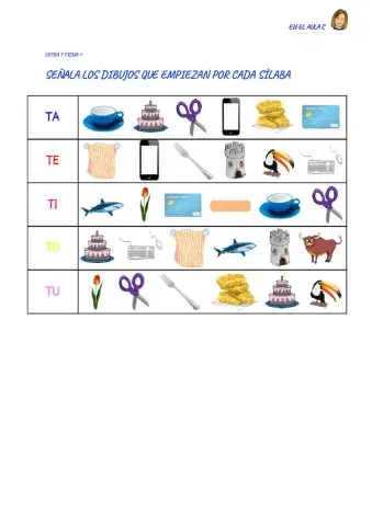 Letra T: ficha 1