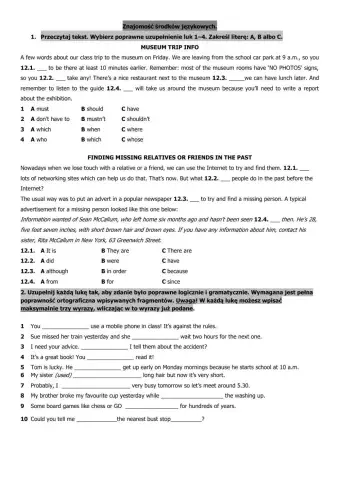 Egzamin ósmoklasisty. Środki językowe.