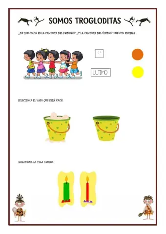 Conceptos: primero-ultimo lleno-vacio grueso-delgado