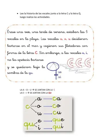 Actividades ca-que-qui-co-cu