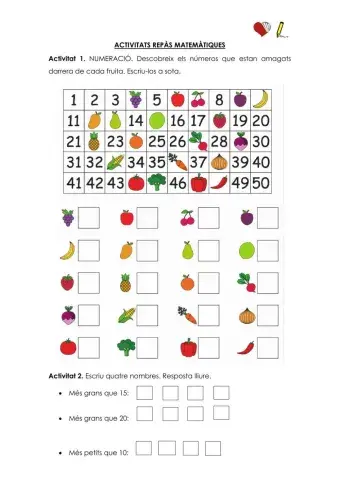 Fitxa repàs matemàtiques