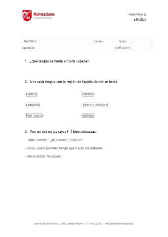 FICHA LENGUA TEMA 12