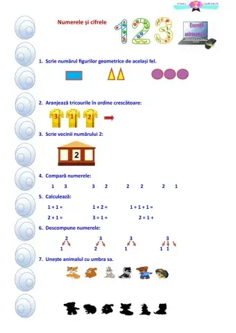 Numerele și cifrele 1, 2 și 3