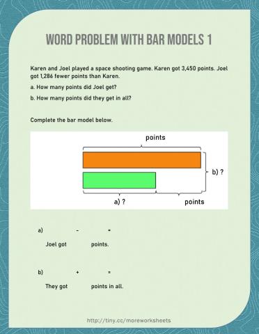 Word Problem with Bar Models 1