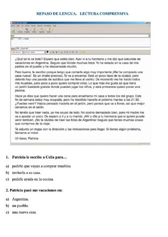 Lectura comprensiva.