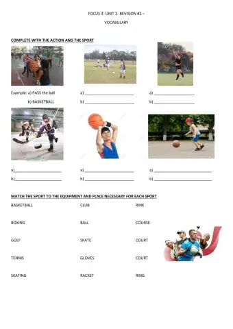 Focus 3 Unit 2 Vocabulary sports
