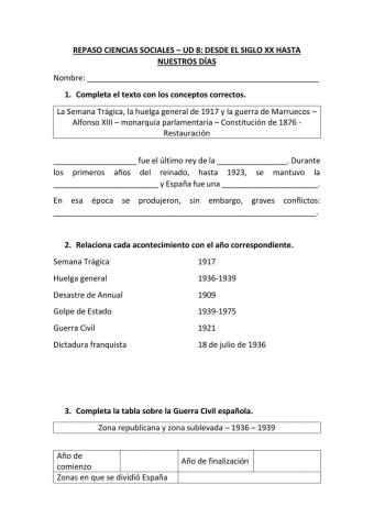 Ficha de repaso: Ciencias Sociales