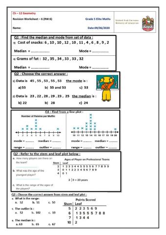 Revision Worksheet on Ch-11