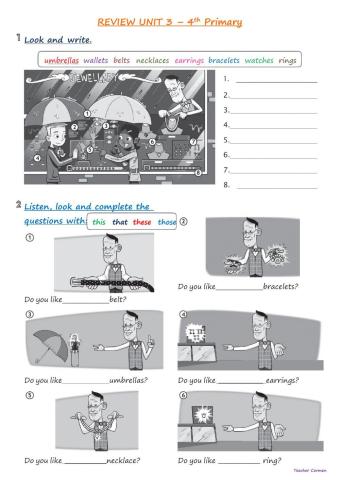 4th Primary- Review Unit 3