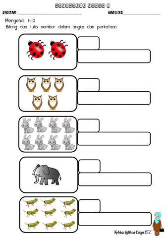 Matematik Tahun 1(menulis dalam angka dan perkataan)