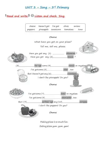 3rd Primary - Song Unit 3