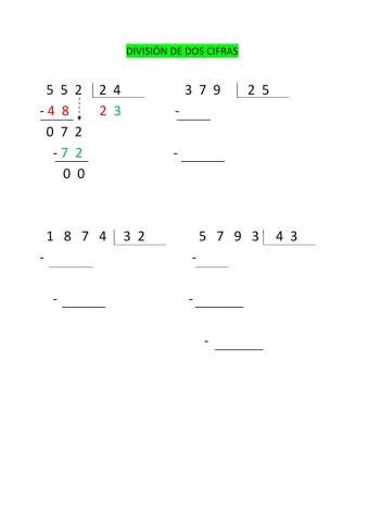 Divisiones de dos cifras 3