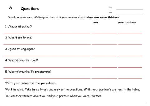 When you were thirteen