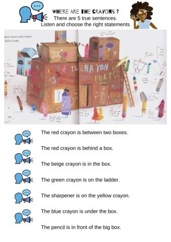 Prepositions OF PLACE. THE DAY THE CRAYONS QUIT